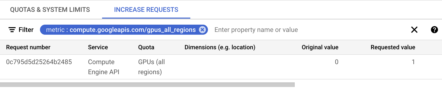Requesting quota increase in Google Cloud under IAM > Quotas